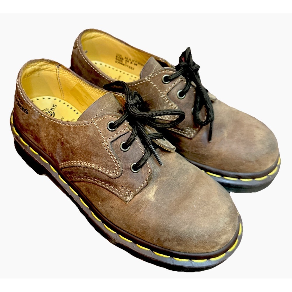 VINTAGE Dr Martens 1561 US Youth 1 Made‎ In England Brown Leather Oxford Shoe